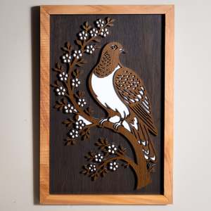 New Zealand Wood Pigeon / Kererū - 3-Layer Framed Wall Art
