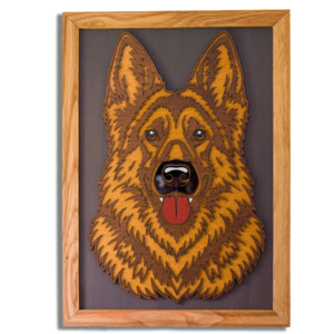 German Shepherd Layered Timber Wall Art – A3