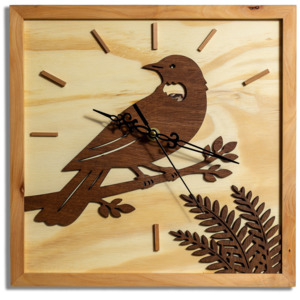 Gifts Homeware: Tūī Timber Wall Clock