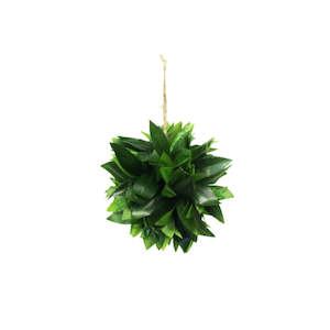 Faux Plants: Hanging Bay Leaf Topiary Ball - Small
