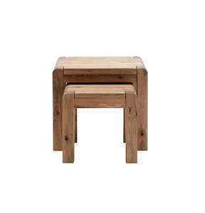 Timberdining: Imola Nest Of 2 Tables - Wild Oak Timber - Natural Oiled