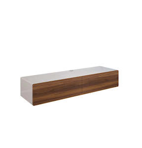 High Gloss: Bondi Floating Entertainment Unit 1660 - Walnut/High Gloss White