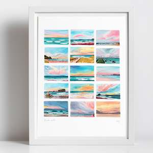 Pastels: Framed A2 Print - Mt Maunganui Skies