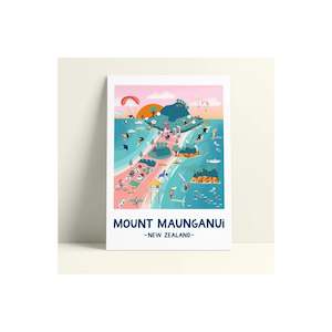 A4 Print - Mt Maunganui Pastels