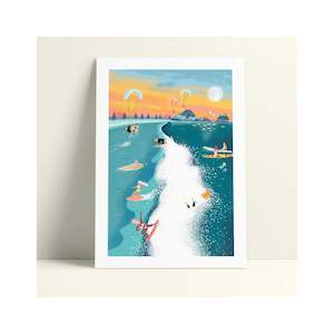 A3 Print - Sunset Surf Pastels