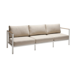 Outdoor Test: Grenada Outdoor 3-Seater Sofa - White Brown Rice Outdoor Fabric