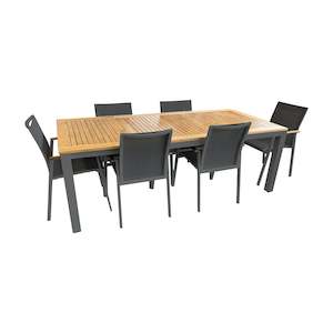 Outdoor Test: Grove/Cairo Outdoor Ext 7pce - 160/220x100 - Charcoal & Teak