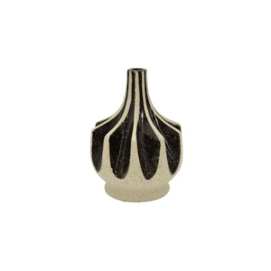 Ceramic Glass Vases: Adnan Ceramic Vase - Medium - Dark & Natural Tones