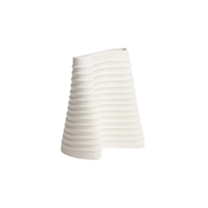 Ceramic Glass Vases: 3D Faulk Vase - White - Large