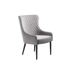 Ottowa Lounge Chair - Grey Velvet Fabric