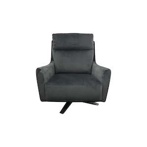 Velvet Furniture: Mikado Swivel Chair - Urban Sofa - Black Velvet Fabric