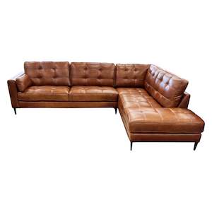 Floor Stock Clearance: Chester Sofa Chse - 3 Seater Left + Corner Extension Chaise - Urban Sofa - Antique Tan Full Grain Natural Leather