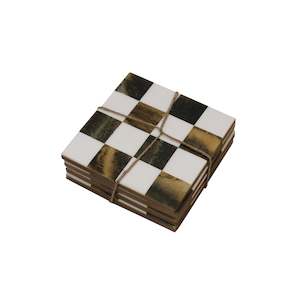 Coasters: Set of 4 Resin Coasters - Check