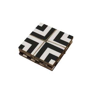 Coasters: Set of 4 Resin Coasters - Geometric