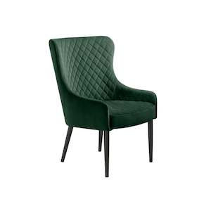 Velvet Furniture: Ottowa Lounge Chair - Green Velvet Fabric
