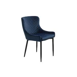 Ottowa Dining Chair - Blue Velvet Fabric