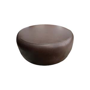 Loft Medium Round Ottoman 82cm - Urban Sofa Cat 20 B802 Gold Choc Brown Leather &hellip;