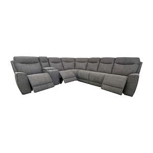 Recliners: Denburn 7pc Power Recliner Suite - Talent Graphite Fabric