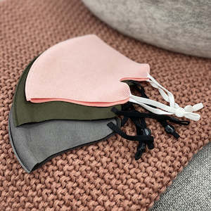 KIDS Pack 3 Reuseable Face Masks - Grey/Pink/Olive