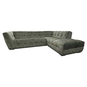 New Arrivals Furniture: Cruz Sofa Chaise - Urban Sofa - Forest Green Velvet