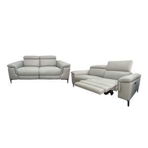 Marley 3+2 Power Lounge Suite with Adjustable Headrests - Urban Sofa - Atollo Grey Leather