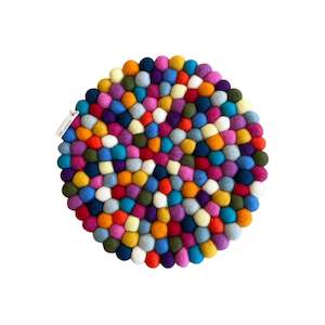 All Decor: Felt Ball Pot Stand - Rainbow 30cm