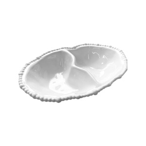 Homewares: Melamine Pearl Double Serving Bowl