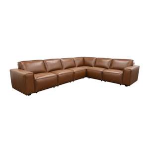 All Lounge Furniture: Tribeca Modular 6pc Suite - Urban Sofa - Kings Road Tan Leather