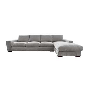 All Lounge Furniture: Morgan Sofa Chaise - 3 Seater LHF + CnrExtnChse RHF - Urban Sofa - Paris Flint Grey Fabric