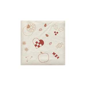 Sale Accessories: Christmas Napkins - Red/Brown