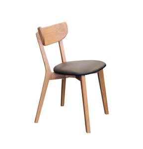 Living Dining Sale: Pisa Dining Chair - Solid Oak/Black PU - Requires Assembly (Flat Pack)
