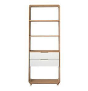 Back In Stock: New Amalfi Bookcase w. 2 Drawers - Oak/Oak Veneer w. White