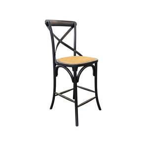 Sale Accessories: Hampton Cross Back Counter Stool - Black with Black Metal Back