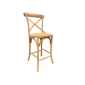 Spring Sale: Hampton Cross Back Counter Stool - Natural with Wooden Back