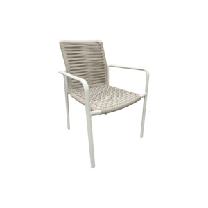 Sicily Outdoor Dining Chair With Sling Rope - Beige