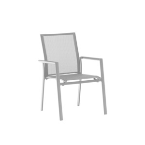 Como Outdoor Dining Chair - White Tiger PC Alu - Light Grey Quick Dry Single Lay&hellip;