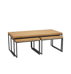Calia Solid Oak Living Dining Furniture: Calia Oak Nesting Coffee Tables