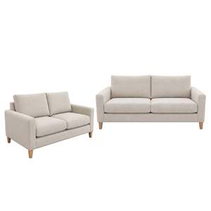 All Lounge Furniture: Jameson 3+2.5 Seater - NZ Made - Marais Bone Fabric