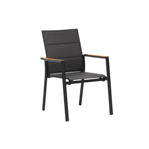 Outdoor Sale: Como Outdoor Padded Dining Chair Aluminium with Teak Insert - Charcoal