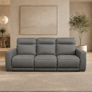 All Lounge Furniture: Monaco 3 Seater Power Recliner Sofa - New Model - Urban Sofa - Miami Storm Grey Leather