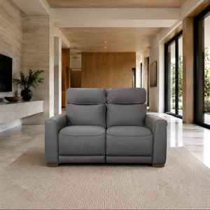 All Lounge Furniture: Monaco 2 Seater Power Recliner Sofa with Power Headrests - Urban Sofa - Miami Storm Grey Leather