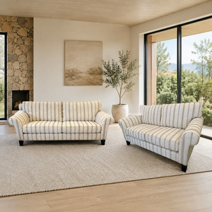 All Lounge Furniture: Parklane 3+2.5 Seater - NZ Made - Warwick Wren Linen Fabric
