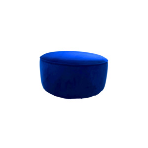 Fabric Ottomans: Cloud Round Ottoman - dia. 70cm - Urban Sofa - Royal Blue Velvet