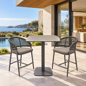 Outdoor: Moorea/Ibis 3pc Outdoor Counter Set - Charcoal