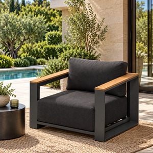 Outdoor: Ibiza Outdoor Lounge Chair - Charcoal