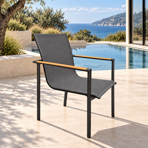Outdoor: Grenada Outdoor Dining Chair - Charcoal