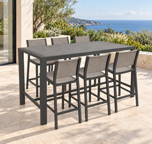 Outdoor: Bremen Outdoor Bar Table - Charcoal