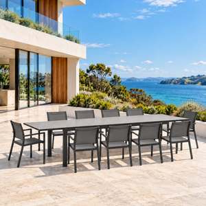 Outdoor: Malmo Large Extension Outdoor Table - Charcoal