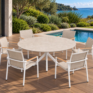 Madrid Round Outdoor Table - dia. 150cm - White