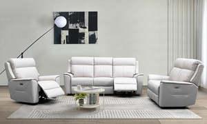 Archie leather 3 pcs electric recliner suite